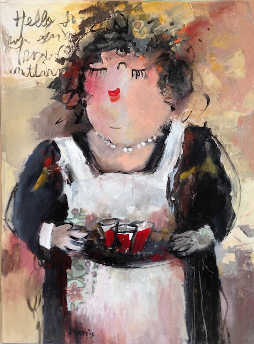 June Harris | The Waitress| mixed media | McAtamney Gallery and Design Store | Geraldine NZ